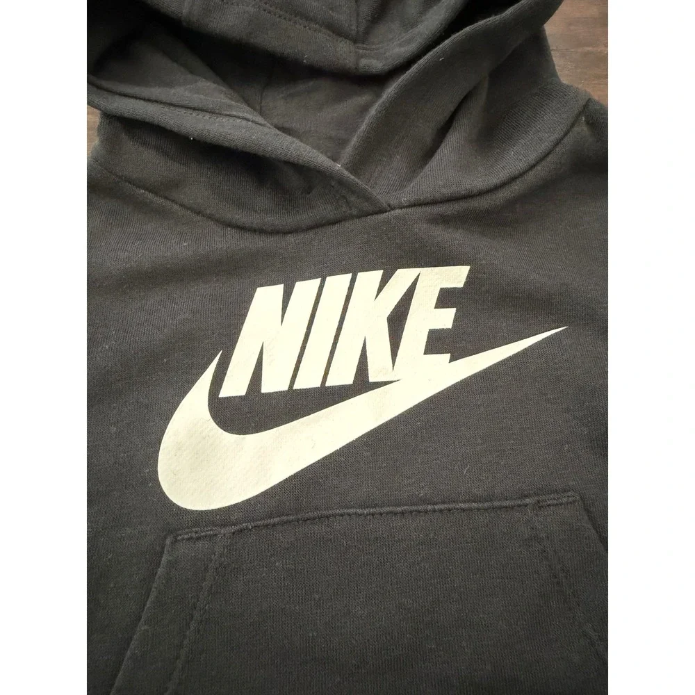 Nike Girls Black Futura Logo Pullover Hoodie Sweatshirt 2T 25K136-023 NWT